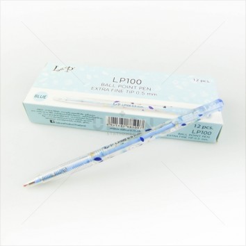 L&P ปากกาลูกลื่น กด 0.5 LP100 <1/12> สีน้ำเงิน